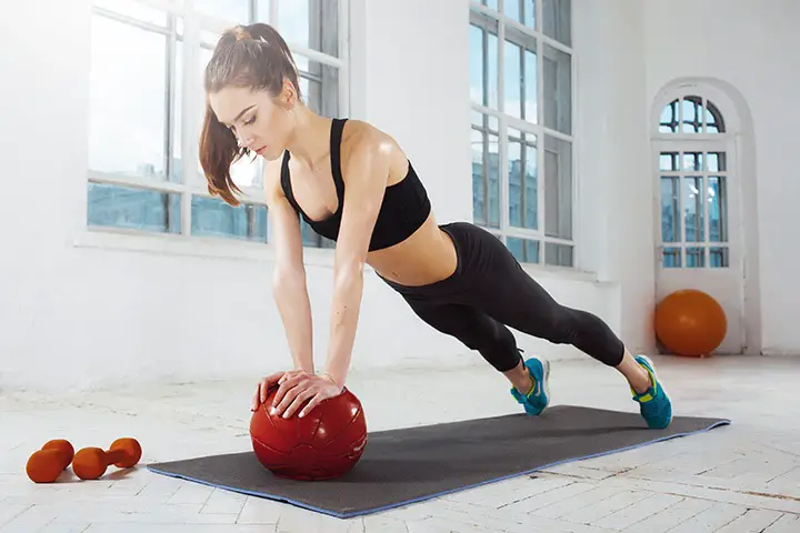 push ups with a medicine ball