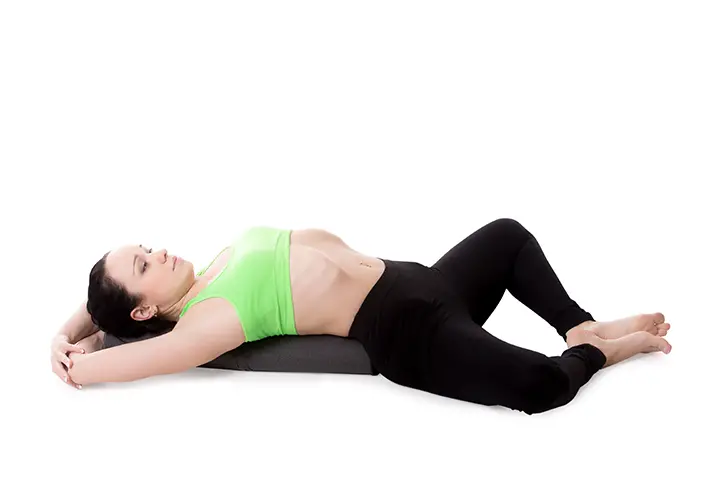 reclining bound angle pose for diabetes