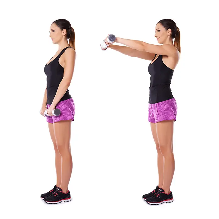 dumbbell front raise for shoulder