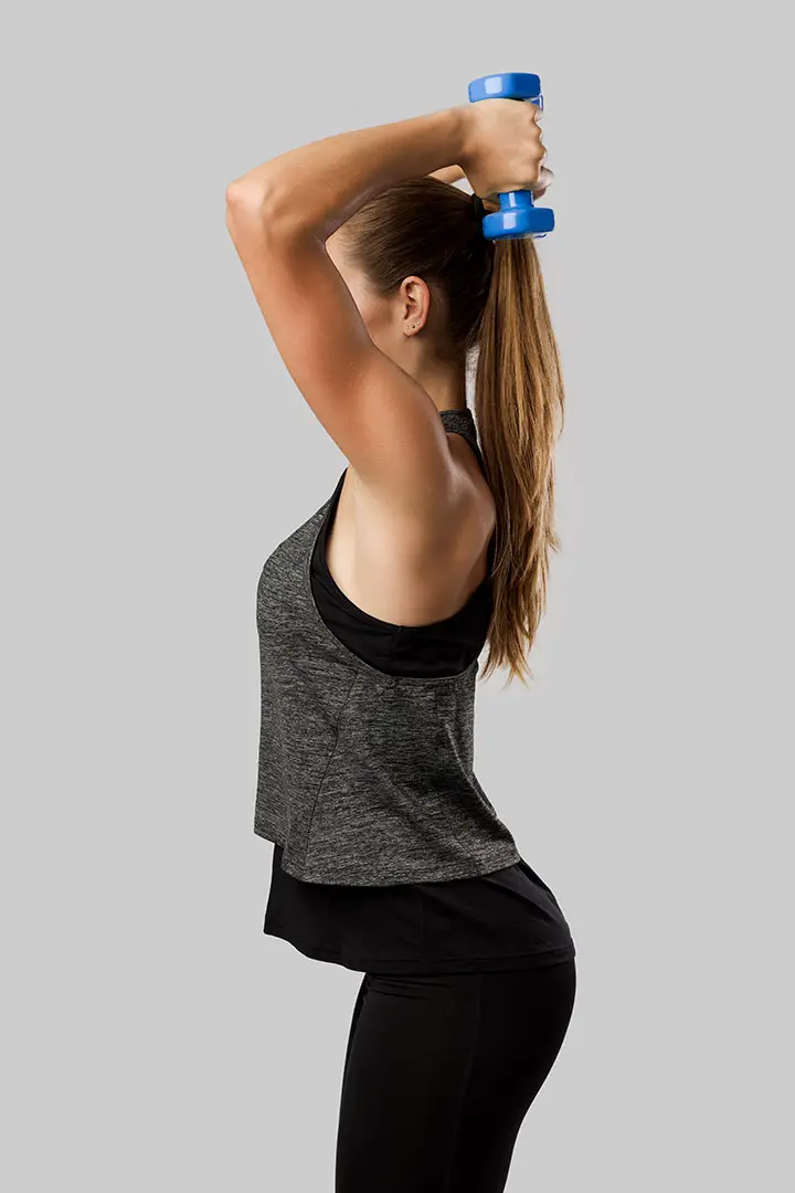 overhead dumbbell triceps extensions