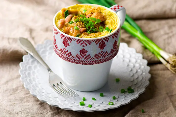 breakfast quiche in a mug