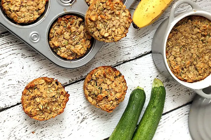 zucchini and banana oatmeal cups