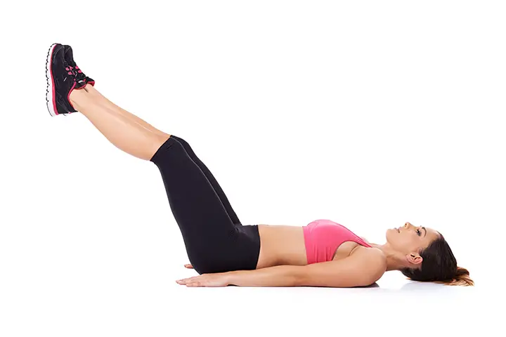 raised leg pose for inguinal hernia