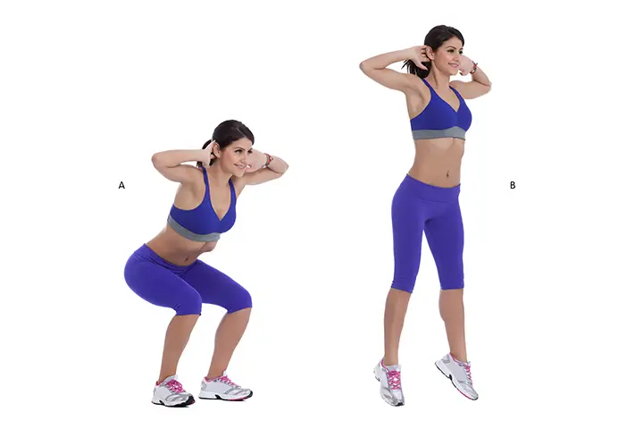 Jumping squats for toned thighs