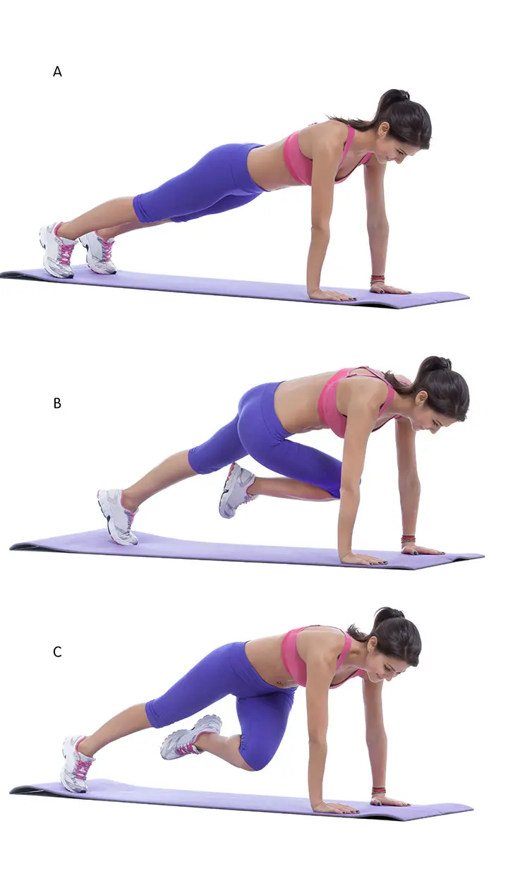 crossover running plank exercise