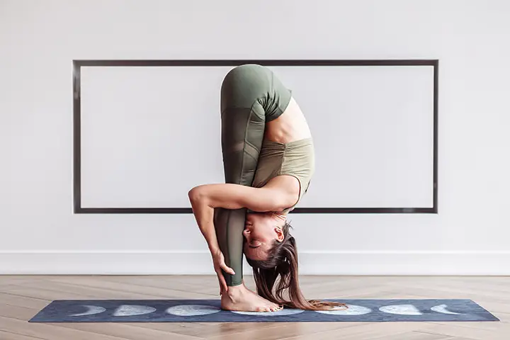 standing forward bend pose for back