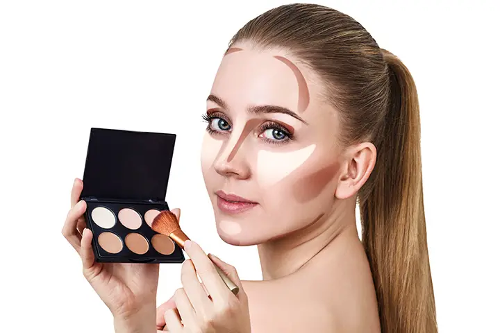 Use Contour Highlight to Chin, Forehead, Cheekbones, and Bridge of Nose