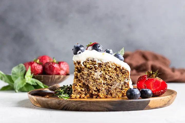 blueberry zucchini cake with lemon butter cream 