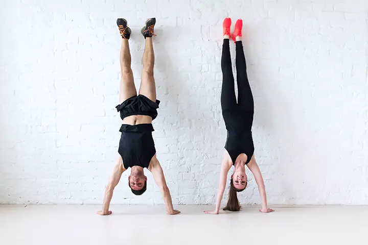 handstand against wall exercise