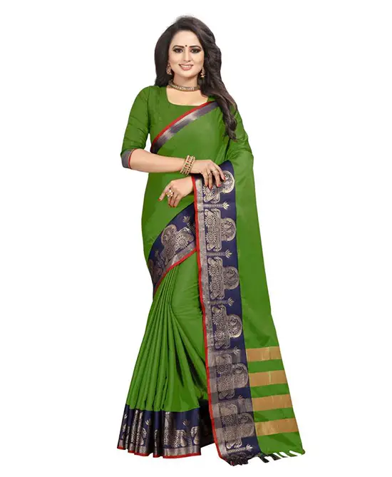 kanjivaram saree green colour