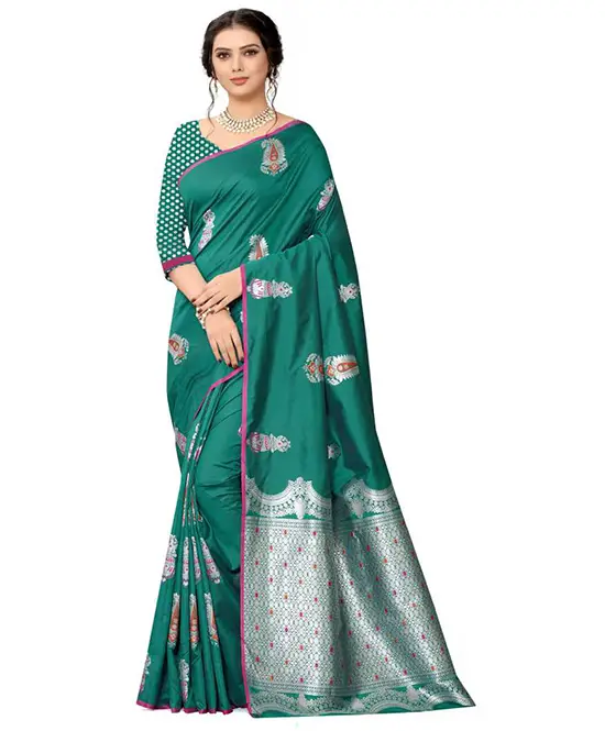 Woven Green Kanjivaram Pure Silk Saree