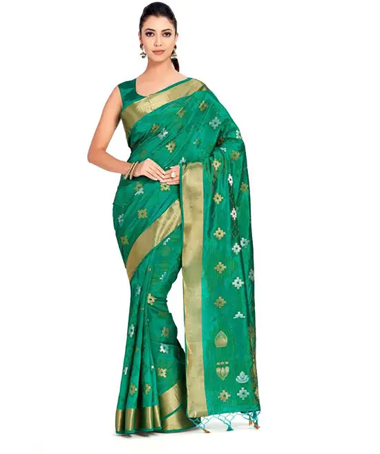 Self DesignKanjivaram Pure Silk Saree (Green)
