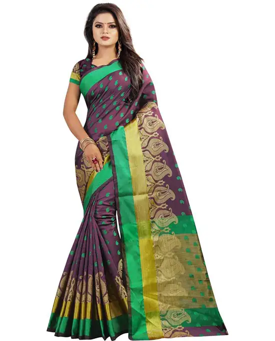  Ikkat Cotton Silk Saree (Multicolor)