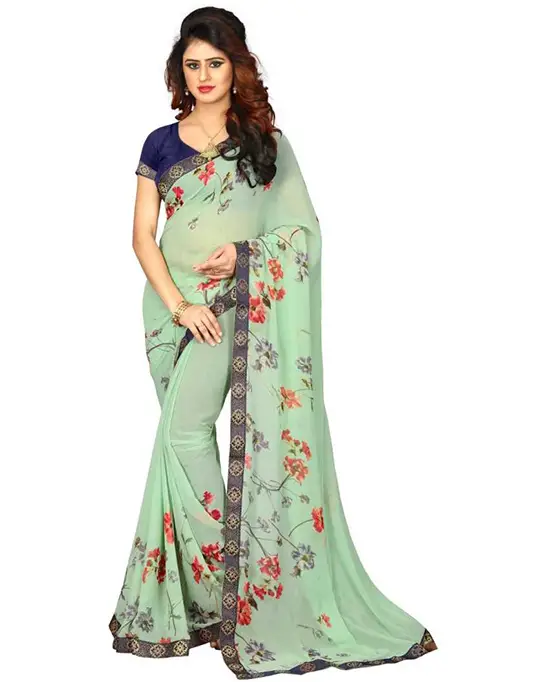 Bandhej Georgette, Silk Blend Saree  (Multicolor)
