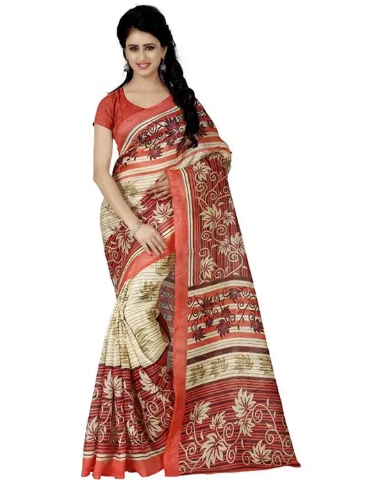 Bhagalpuri Multicolor Pure Silk Saree