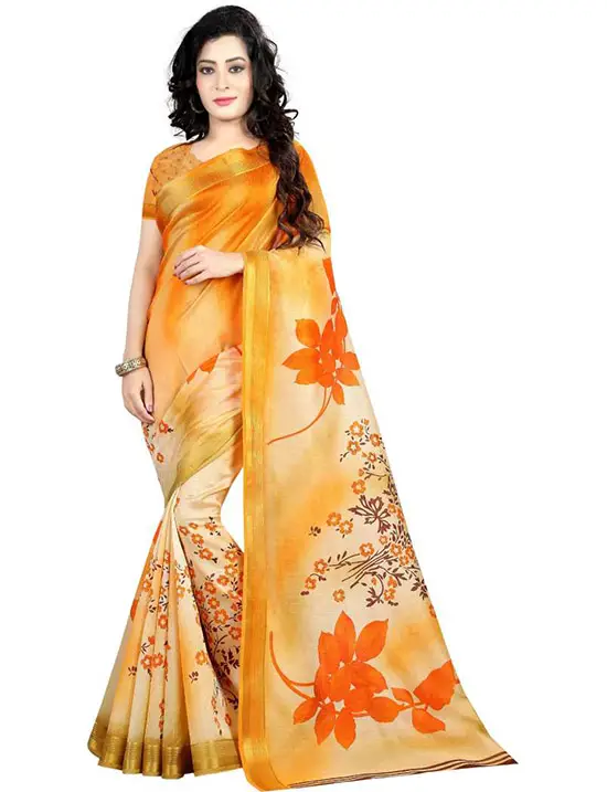 Bhagalpuri Poly Silk Saree (Multicolor)