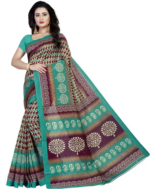 Bhagalpuri Pure Silk Saree (Multicolor)