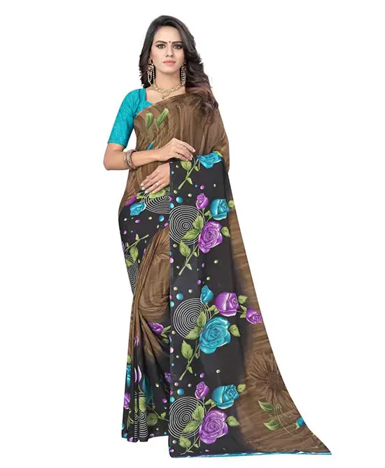 Bomkai Georgette Saree (Blue)