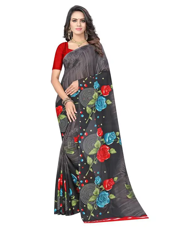 Bomkai Georgette Saree (Red)