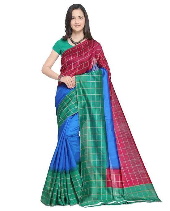 Kandangi Art Silk, Poly Silk Saree Multicolor