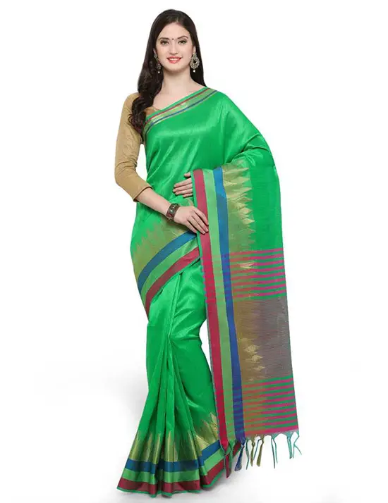 Sambalpuri Green Art Silk Saree