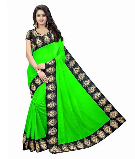 Self Design Chanderi Cotton Silk Saree (Green)