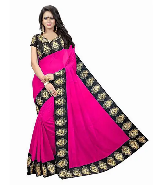Self Design Chanderi Cotton Silk Saree (Pink)