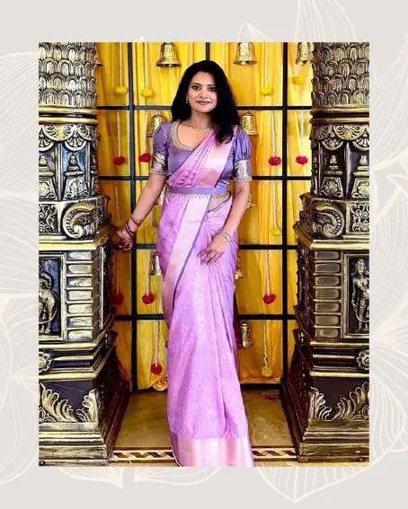 Authentic Lavender Pattu Saree