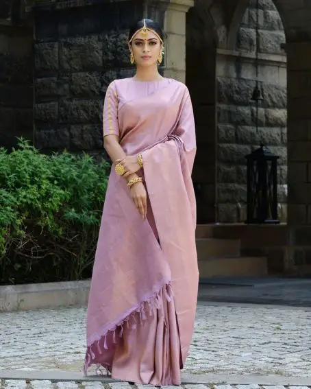 Kanjeevaram Bridal Silk Lavender Saree