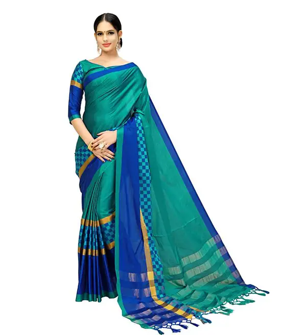 Fashion Art Silk Teal Blue Saree  
