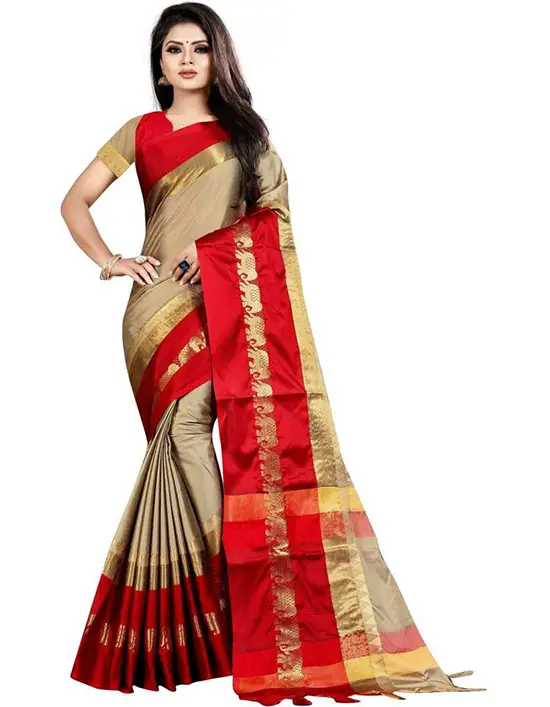 Mysore Cotton Silk Saree Red