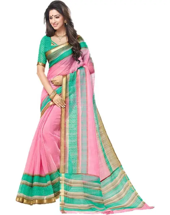 Printed Venkatagiri Cotton Silk Saree  (Multicolor)