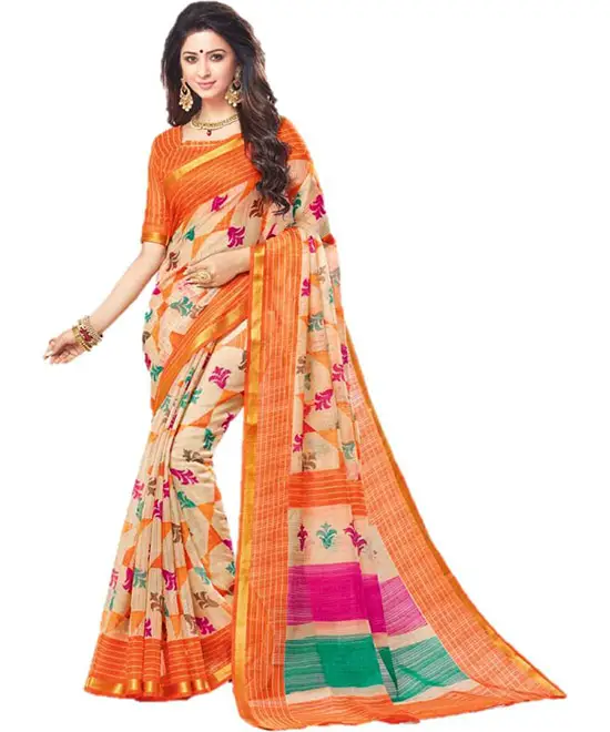 Printed Venkatagiri Multicolor Cotton Silk Saree  