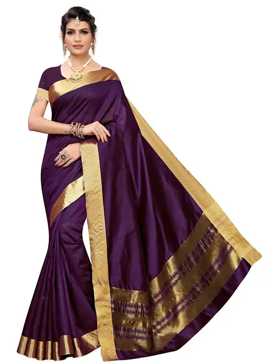 Self Design Banarasi Art Silk Purple Saree