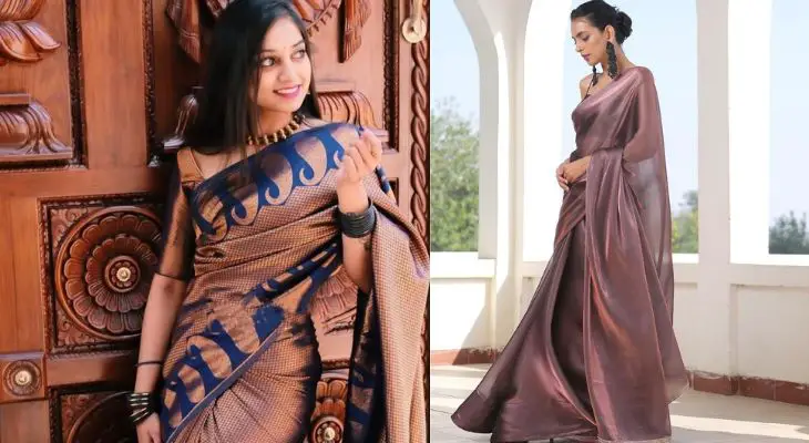 copper color sarees