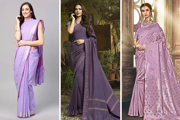 Lavender cotton saree Clearance