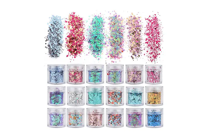 18 Boxes Holographic Cosmetic Festival Chunky Glitters