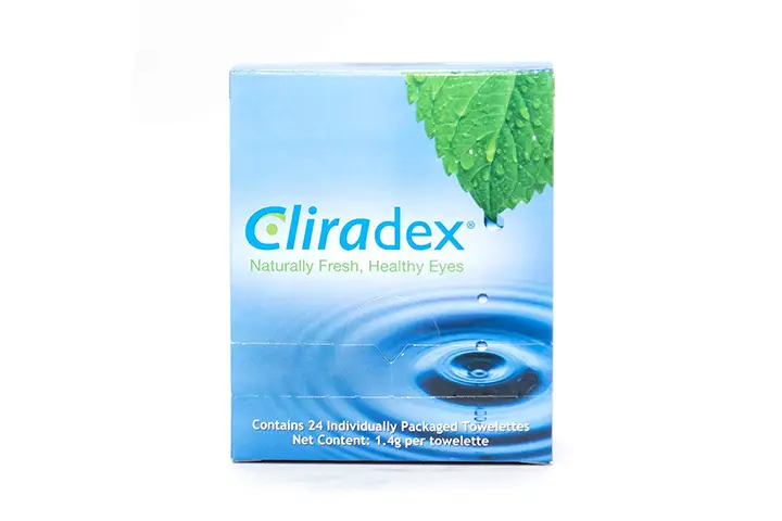 cliradex natural eyelid towelettes