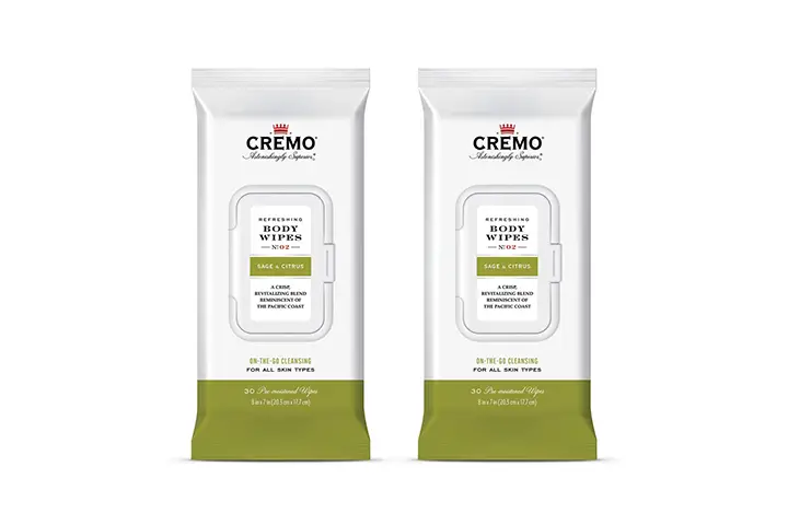 Cremo Refreshing Sage & Citrus Body Wipes