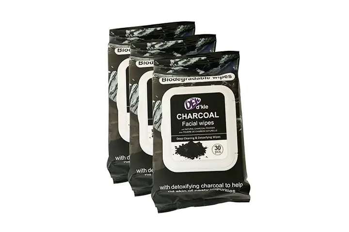 dew charcoal face wipes