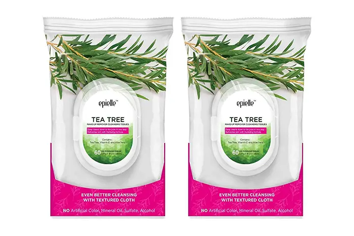 Epielle fresh tea tree makeup removing cleansing tissues