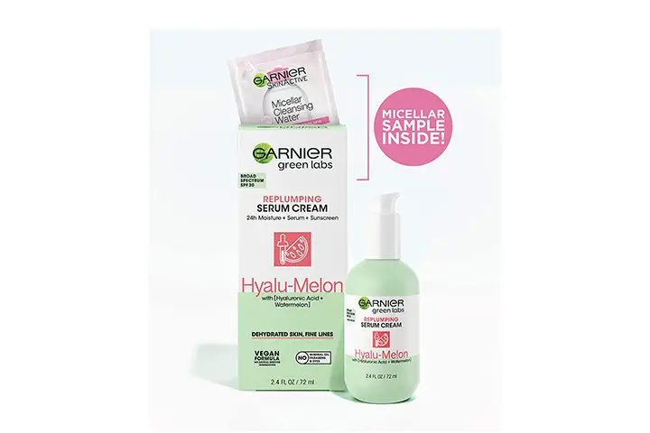 Garnier SkinActive Green Labs Hyalu-Melon Replumping Serum Cream Moisturizer