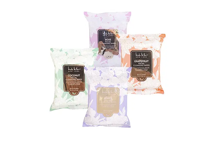 nicole miller 4 pack facial cleansing wipes