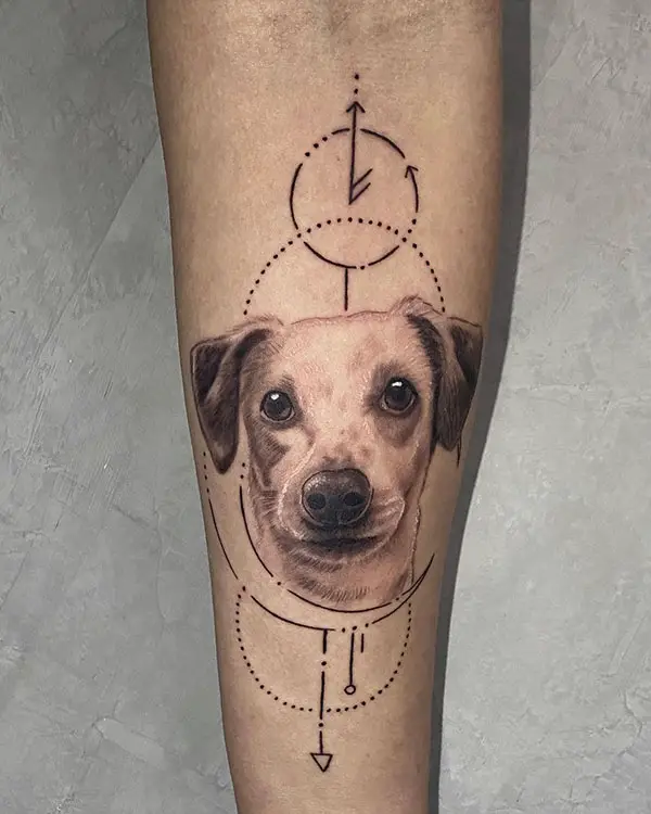 Dog Tattoo on Forearm