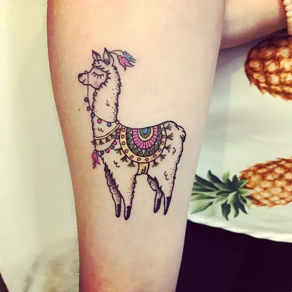 Fun and cute Llama Tattoo