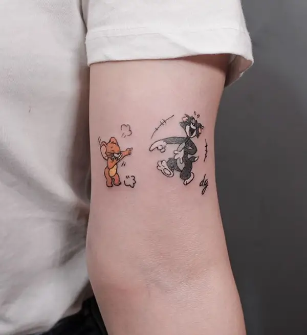 A Jovial Tom and Jerry Tattoo