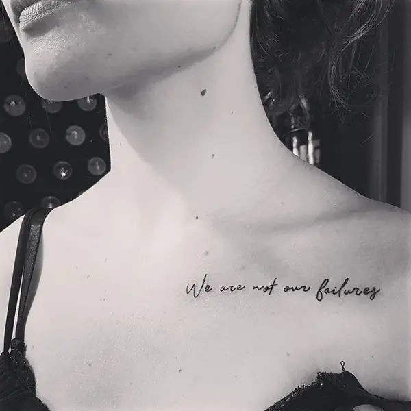 A Quote Tattoo on the Collarbone