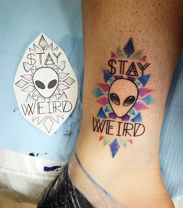 Alien Tattoo With a Caption