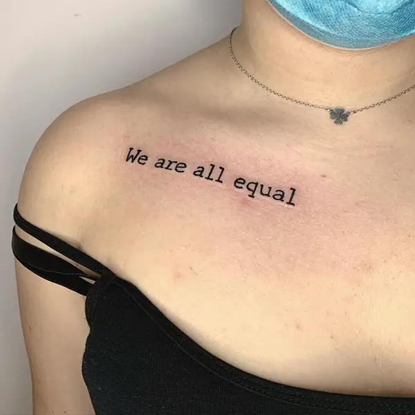 Collarbone Quote Tattoo