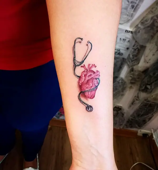 Heart with Stethoscope Tattoo